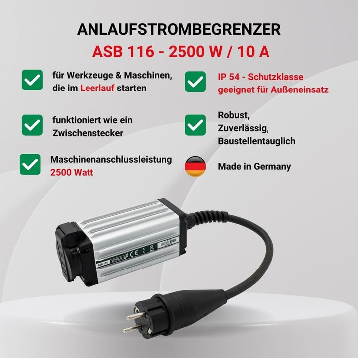 Schabus 300116 Anlaufstrombegrenzer Schwarz, Aluminium IP54