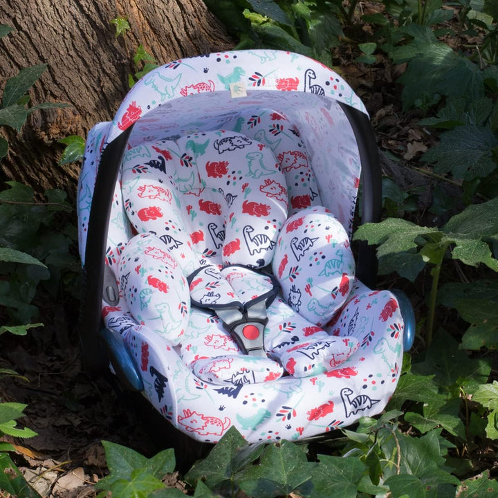 JYOKO Kids Sitzverkleinerer Antiallergikum Universal Baby 100% Baumwolle (Dino Party, Enthält Kopf-,