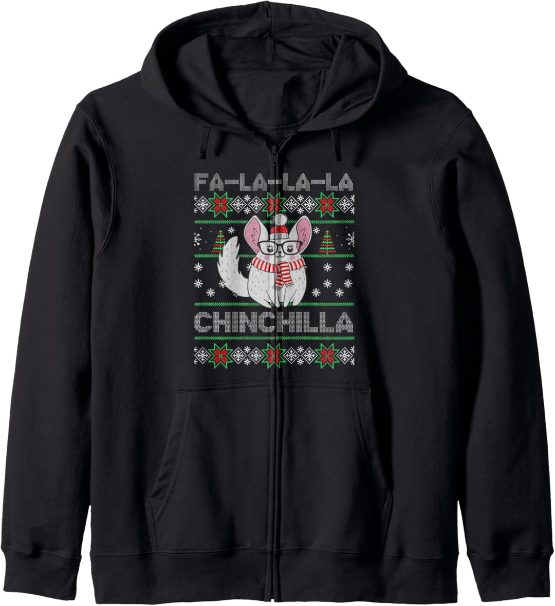 Chinchilla hässlicher Weihnachtspullover Kapuzenjacke