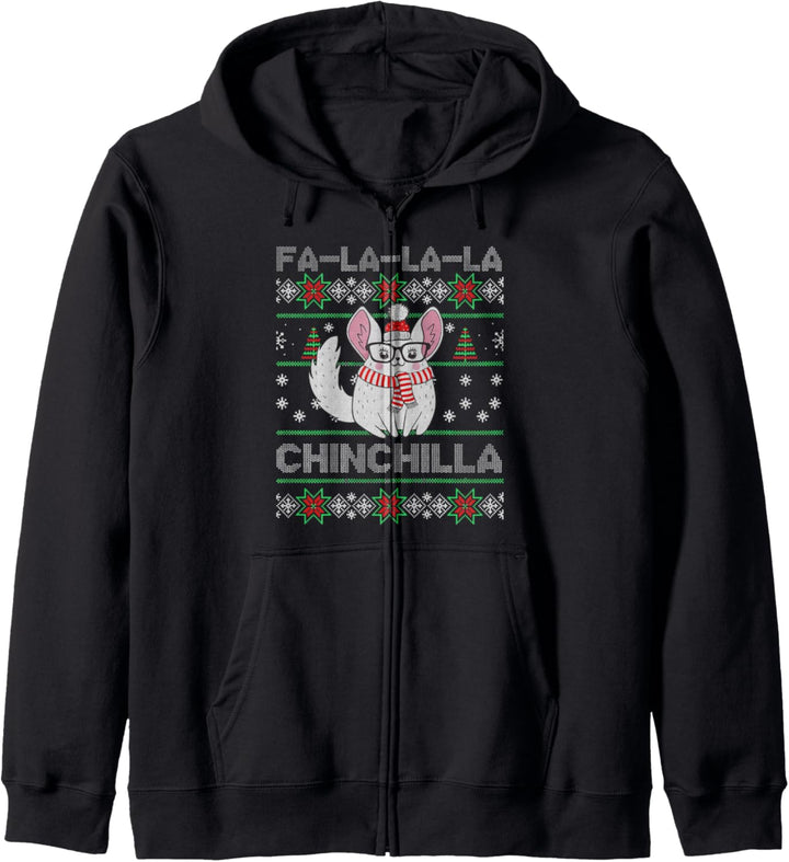 Chinchilla hässlicher Weihnachtspullover Kapuzenjacke