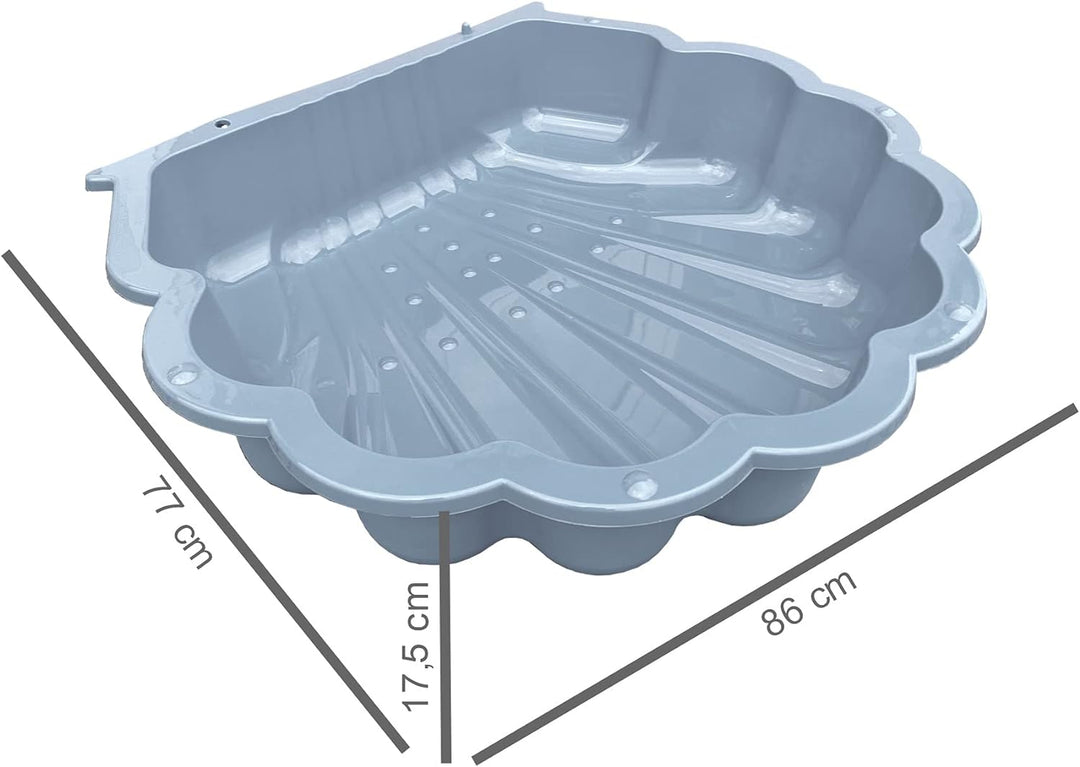 TikTakToo Sand & und Wassermuschel I Sandkasten mit Abdeckung (2-teilig) I (blau)