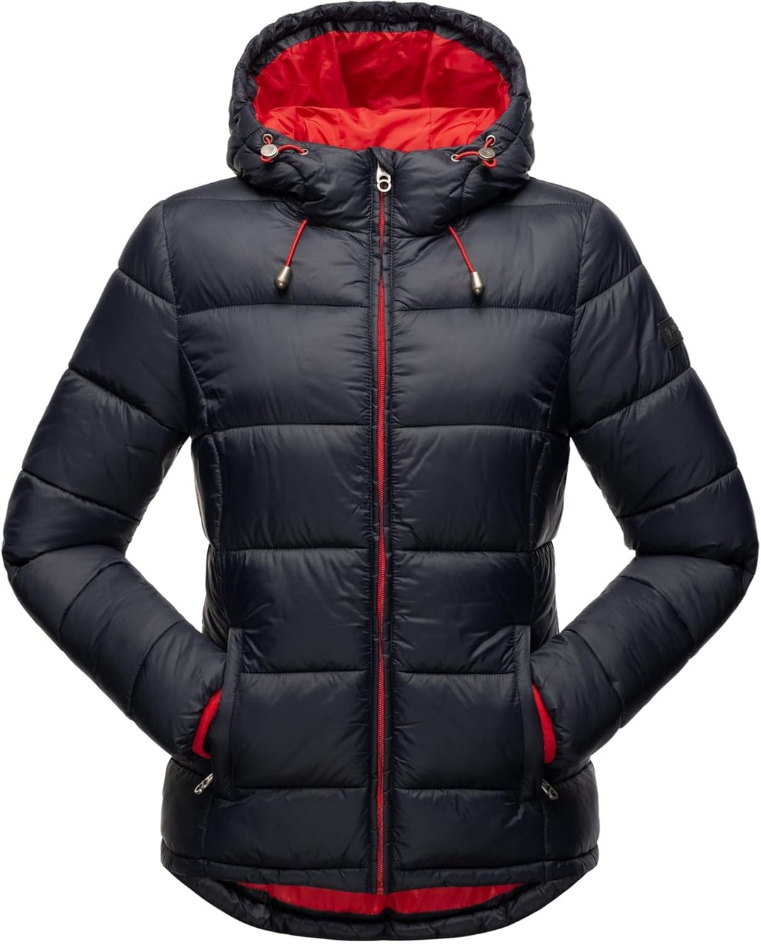 MARIKOO Damen Steppjacke gesteppte Winterjacke mit Kapuze B927 34 Navy, 34 Navy