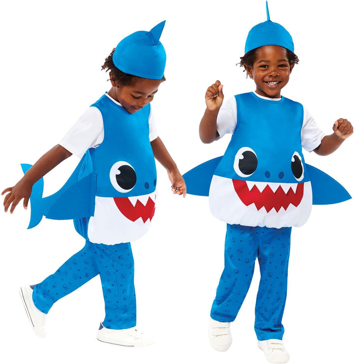 Amscan - Kinderkostüm Daddy Shark, Hai, Baby Shark, Karneval, Fasching, Mottoparty 2-3 Jahre, 2-3 Ja