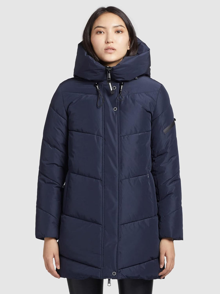 khujo Damen Jacke JORDIS3 gesteppt Winterjacke Kapuze Zwei-Wege-Reissverschluss S Dunkelblau, S Dunk