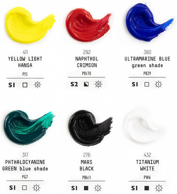 Liquitex Heavy Body Acrylfarbe, Farben Set 6 x 22ml 22 ml (6er Pack) 6 Farben Set A 22ml - Classic F