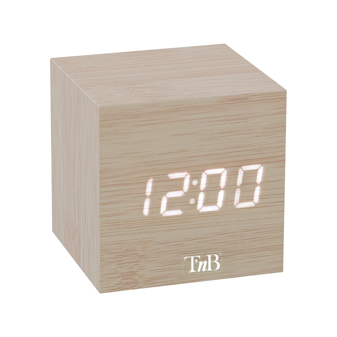 T'NB - Moderner digitaler Wecker aus Holz, multifunktionaler LED-Wecker, digitale Uhr mit Zeitanzeig