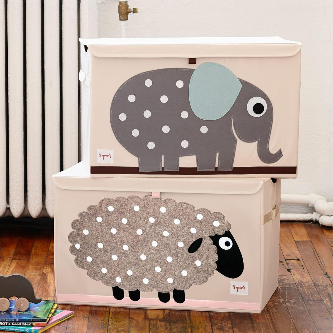 3 Sprouts - Spielzeugtruhe für Kinder - Ablagetruhe für Jungen- und Mädchenzimmer, Schaf
