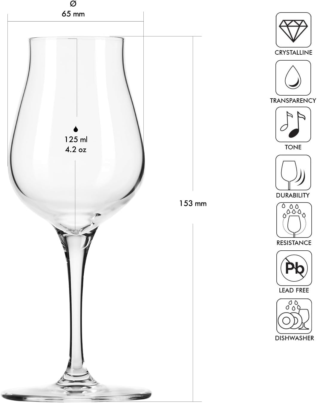 Krosno Brandy Cognac Snifter Gläser Rum Verkostung Geschenk-Set | 4er-Set | 110 ml | Avant-Garde Kol