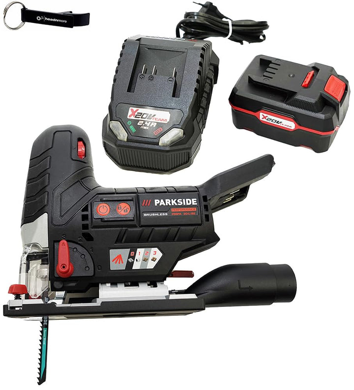 HEADNMORE® Bundle - PARKSIDE PERFORMANCE® 20V Akku Stichsäge PSSPA 20 + HEADNMORE® Schlüsselanhänger