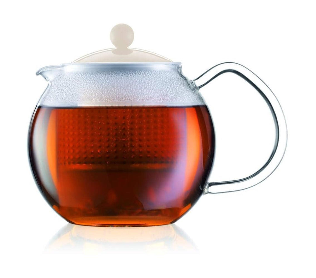 Bodum 1823-01 ASSAM Teebereiter (Glasgriff, Farbiger Deckel, Permanent Kunststofffilter, 0,5 liters)