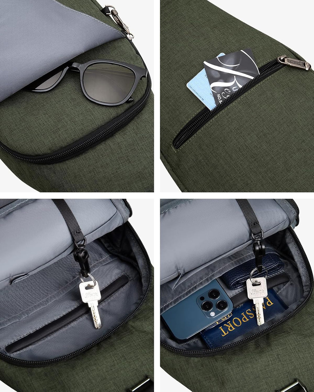WATERFLY Anti-Diebstahl Sling Bag für Damen und Herren Brusttasche Hippie Crossbody Bag Multipurpose
