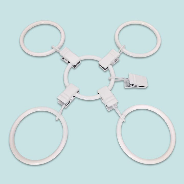 AMZSEVEN 40 Stück Metall Vorhangringe mit Clips, Drapery Clips Haken, dekorative Gardinenstange Clip