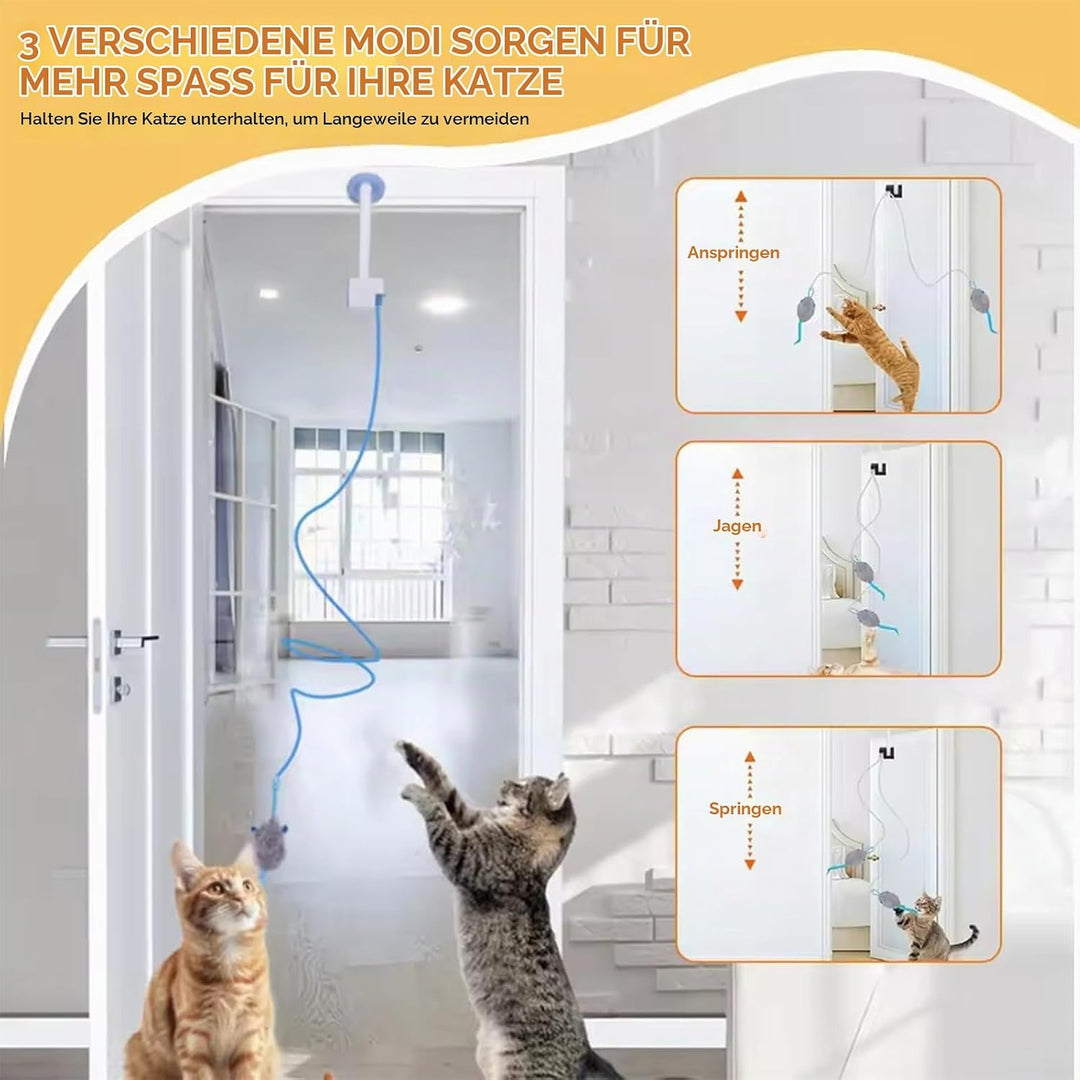 Elektrisches Katzenspielzeug, Interaktives mit Fernbedienung,Cat Toy Hängendes Automatisch Einziehba