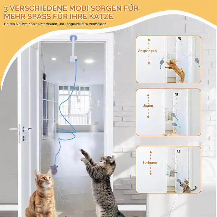 Elektrisches Katzenspielzeug, Interaktives mit Fernbedienung,Cat Toy Hängendes Automatisch Einziehba