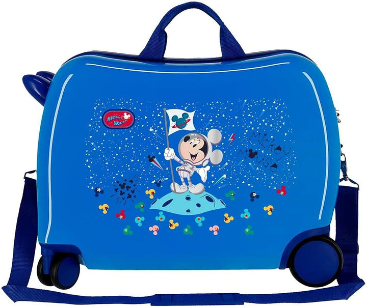 Disney Mickey on The Moon Kulturbeutel, anpassbar, mit Umhängetasche, Blau, 29 x 21 x 15 cm, starr,