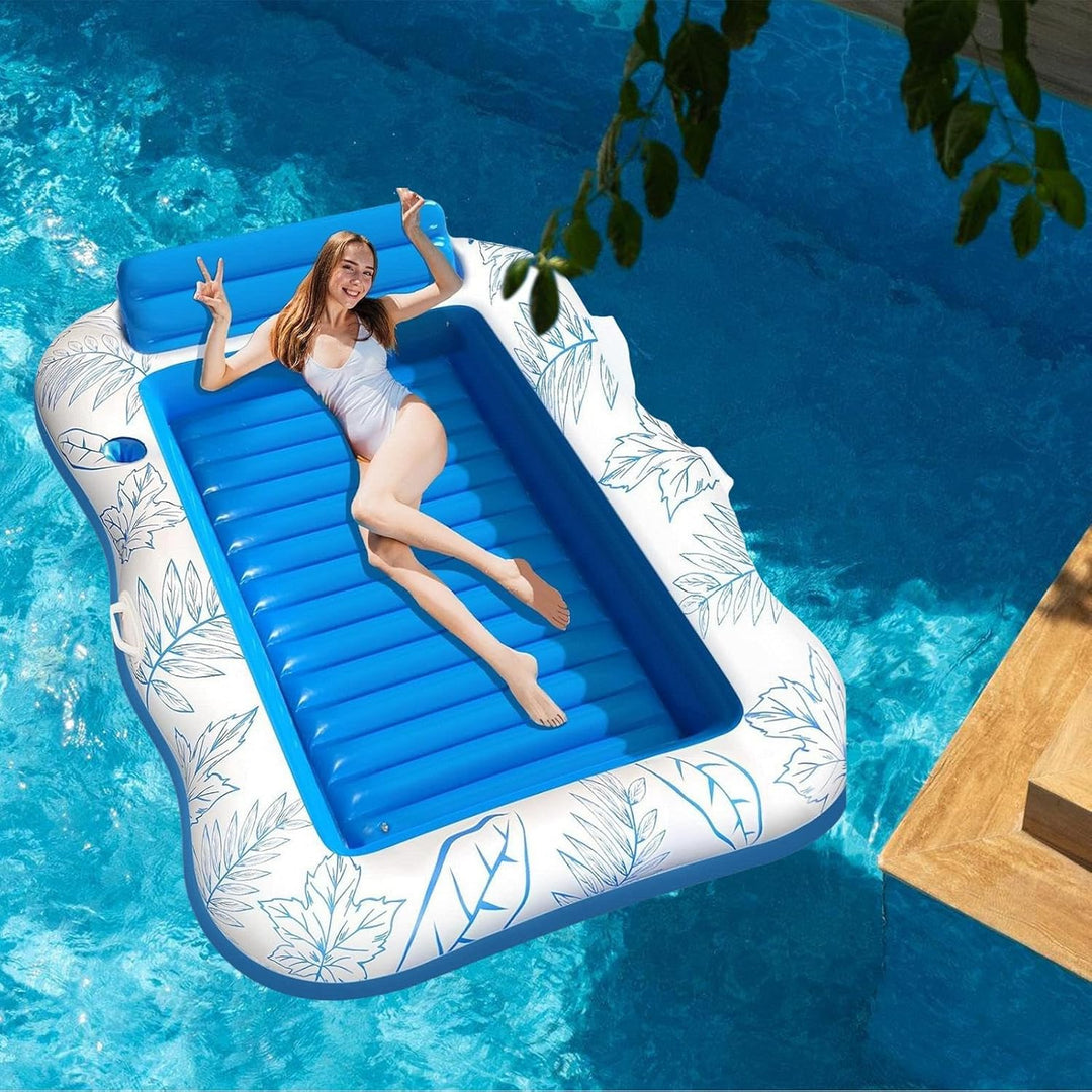 Schwimmer für Erwachsene – aufblasbarer Schwimmstuhl für Pool | Schwimmen mit Getränkehalter für Poo
