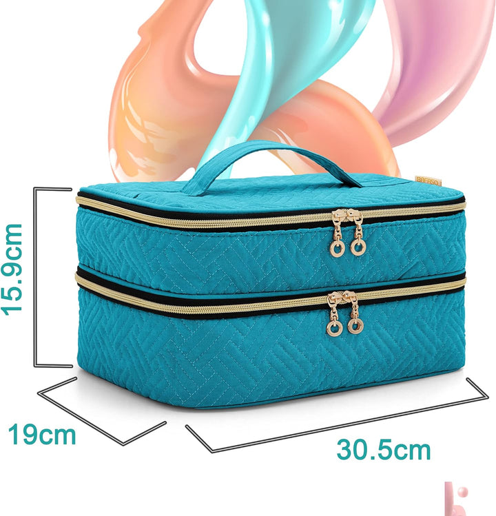 BAFASO Nagellack Aufbewahrung, Nagellack Organizer Tasche für 40 Flaschen(bis zu 15 ML), Doppelschic