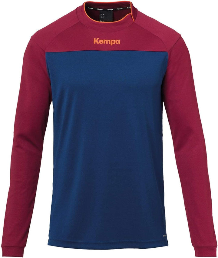 Kempa Herren Prime Langarmshirt Herren Langarmshirt, Deep Blau/Deep Rot