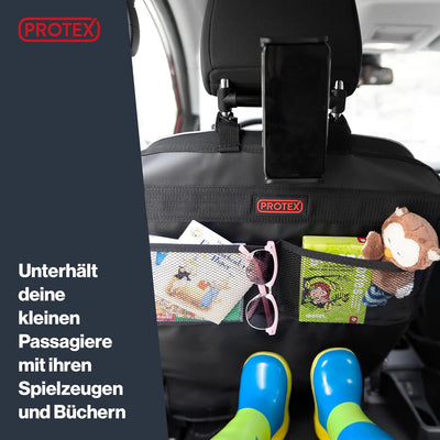 PROTEX | Premium [2er Set] Rückenlehnenschutz Auto–Auto Rücksitz Organizer [Oxford 600D] –wasserabwe