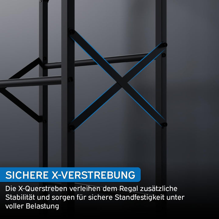 kör4u Getränkekistenregal Schwarz für 3 Kisten - Robustes Stahlregal mit 450 kg Tragkraft - Platzspa