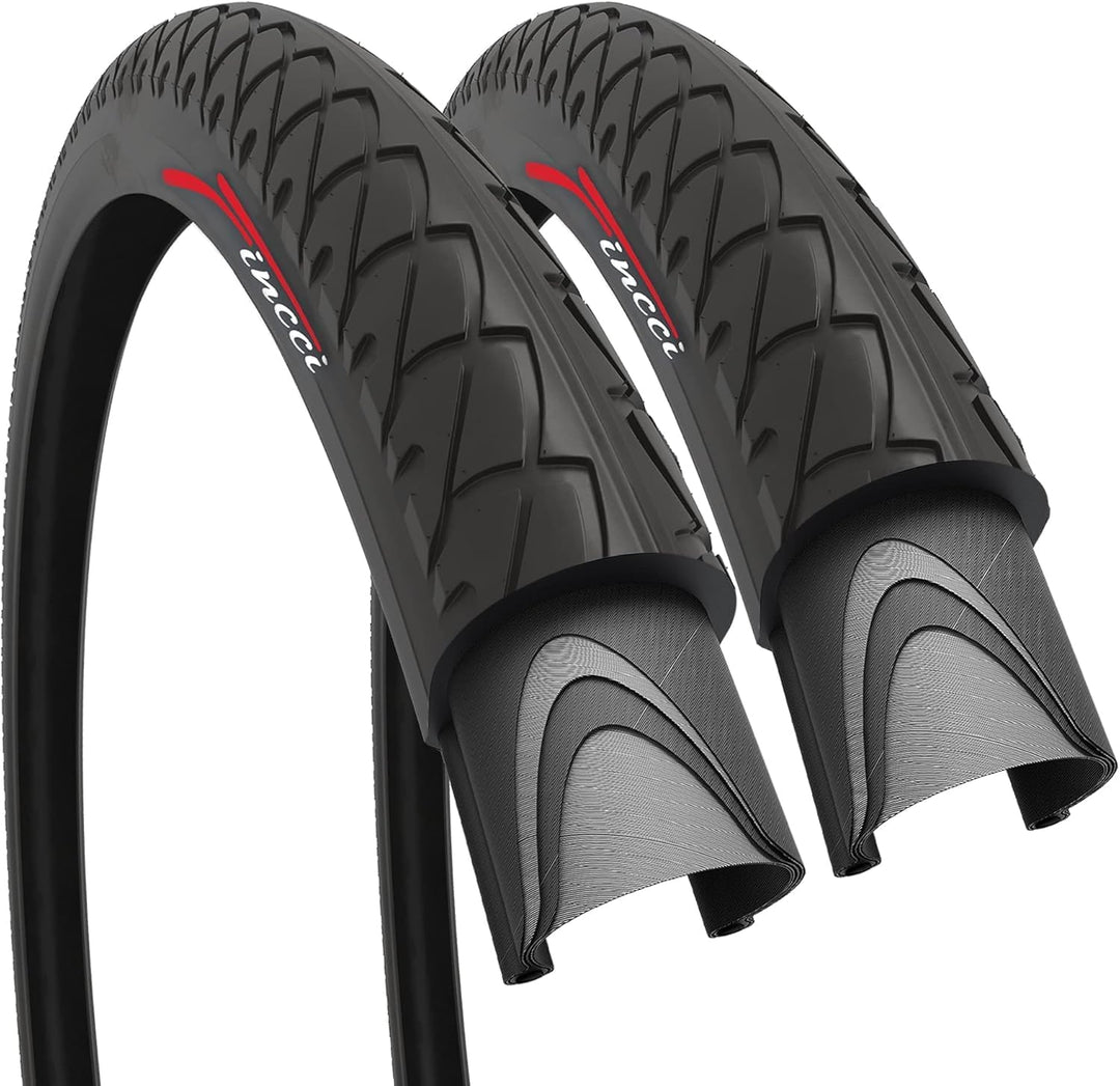 Fincci 26 x 1.95 Zoll 50-559 Faltbar Slick Reifen für Cityräder Rennräder Mountain MTB Hybrid Fahrra