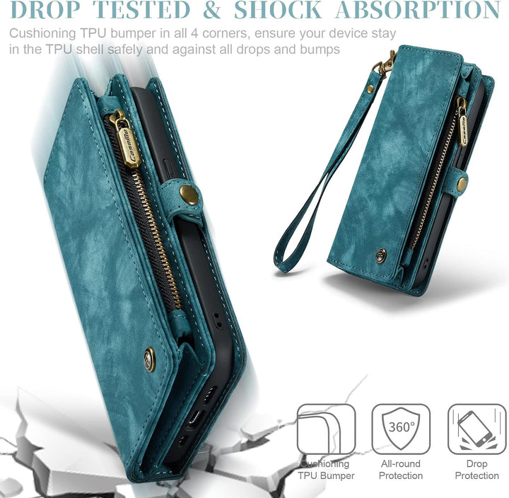 UFinetech Magnetische iPhone 11 Pro Hülle Tasche Design Leder TPU Bumper Flip Abnehmbar Flexibel Kar