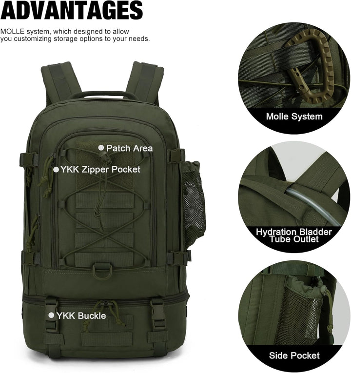 Mardingtop 28L Rucksack Taktischer Rucksack Wanderrucksack Trekkingrucksack Angelrucksack für Surviv