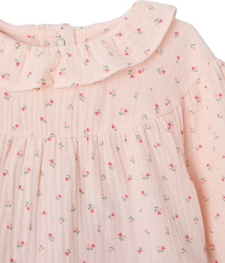 Vertbaudet Baby-Set mit Volants: Bluse & Haremshose, Musselin ROSE 80, ROSE 80