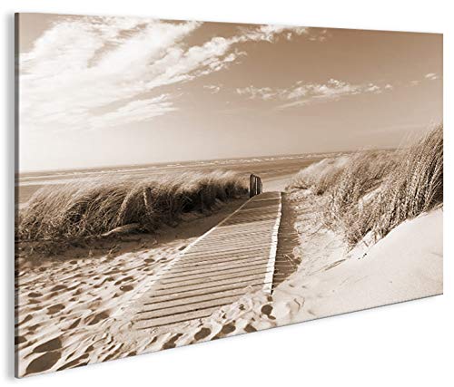 islandburner Bild Bilder auf Leinwand Strand Sepia Nordseestrand Langeoog 1p XXL Poster Leinwandbild