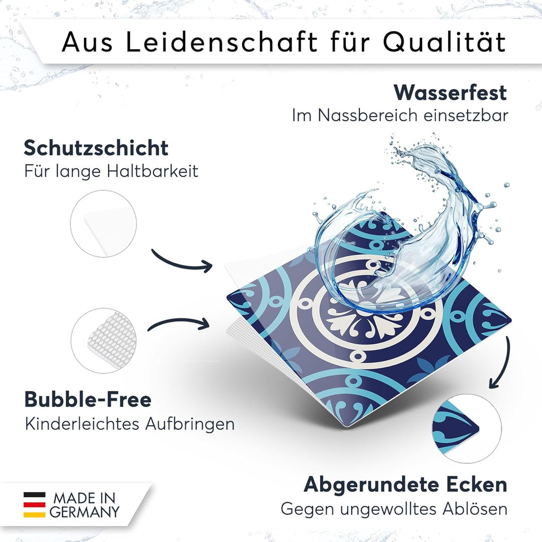 20 Stück Fliesenfolie für Bad und Küche 20x20 cm - Klebefliesen, Mosaikfliesen - selbstklebende Flie
