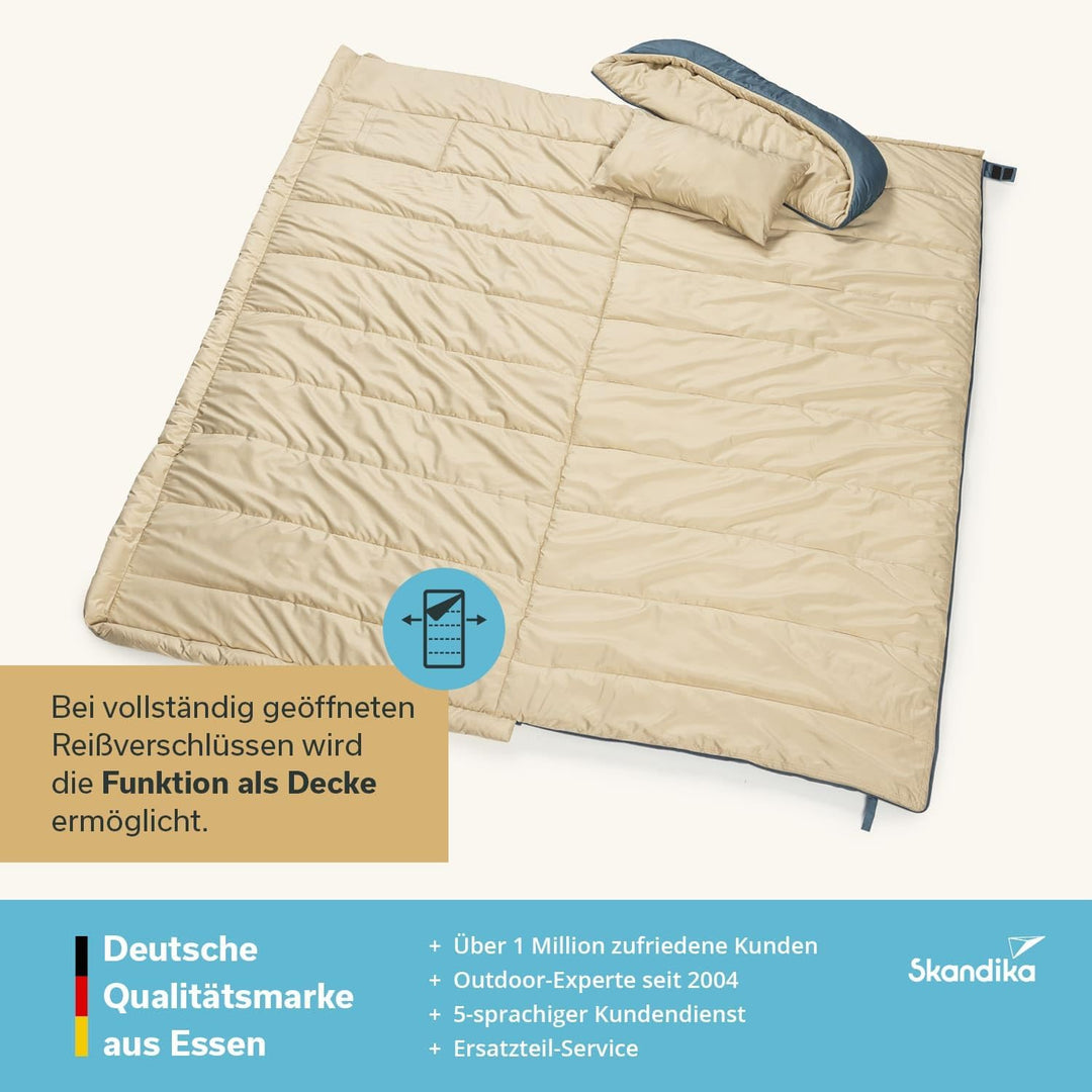 Skandika Schlafsack Oppdal| Deckenschlafsack für Erwachsene, 3 Jahreszeiten, Kompakt, leicht, rechte