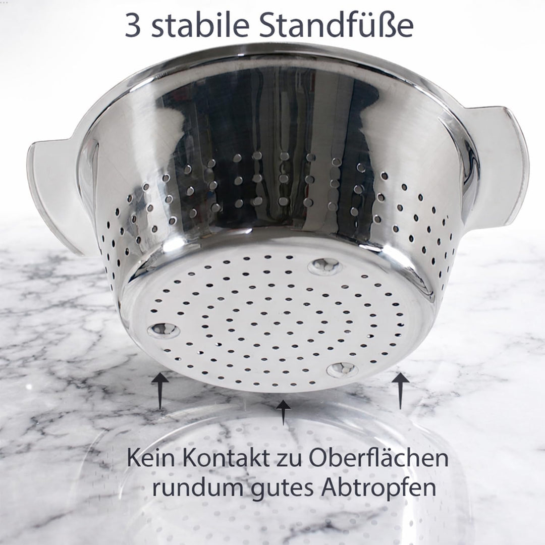 Salatsieb Salatseiher Küchensieb Sieb Edelstahl Seiher Nudelsieb Standseiher | Ø 24 cm Gemüsesieb Ab