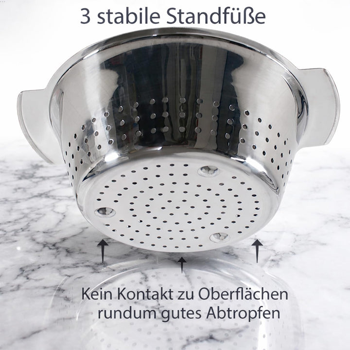 Salatsieb Salatseiher Küchensieb Sieb Edelstahl Seiher Nudelsieb Standseiher | Ø 24 cm Gemüsesieb Ab