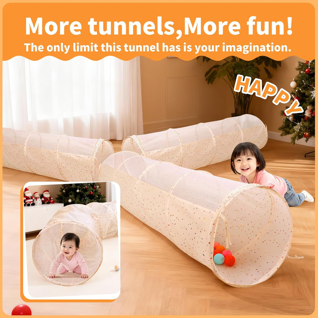 Tunnel für Kinder, Kinderspieltunnel mit Atmungsaktivem Netzfenster, Pop Up Spieltunnel, 180 cm Spie
