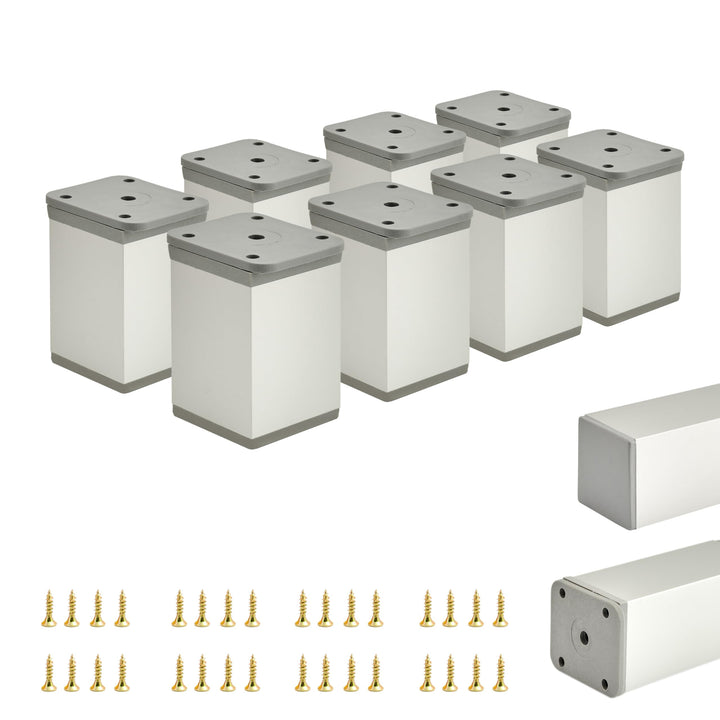 ALUSFERA Möbelfüsse Verstellbar – 8er Set – Schrankfüsse mit Elegantes Design – Füsse für Möbel 40 x