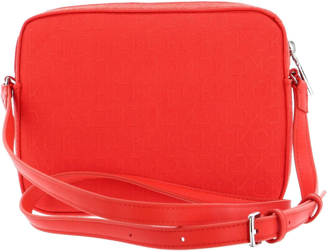 Calvin Klein Re-Lock Camera Bag W/Flap Jacquard Deep Orange