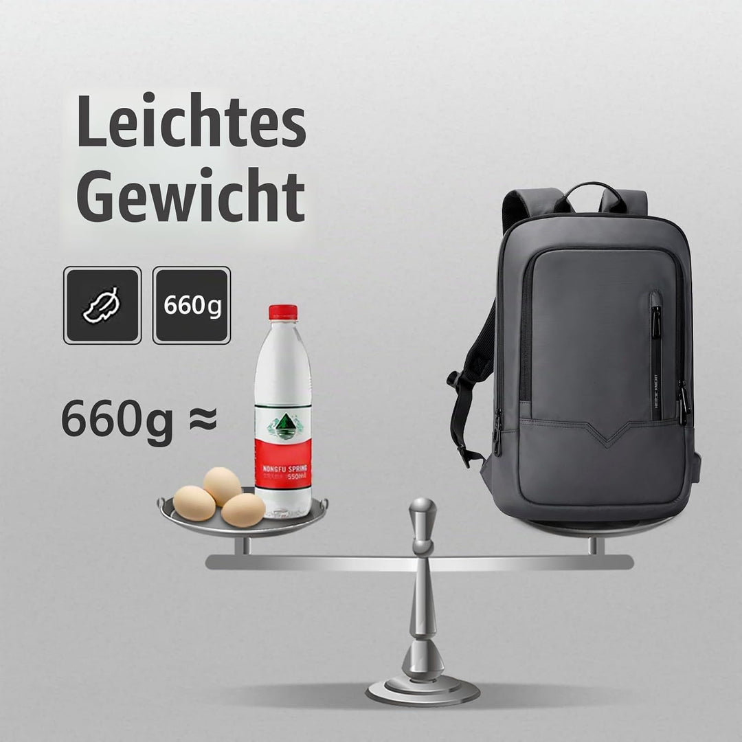 Business Rucksack Herren,kleiner Laptoprucksack 15,6 Zoll,Dunkelgrau | Leichter, wasserdichter Rucks