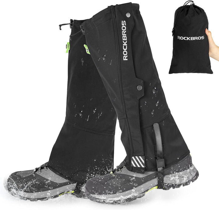 ROCKBROS Gamaschen Wasserdicht Warm Regengamaschen Schnee Gaiters zum Outdoor Wandern, Schneewandern