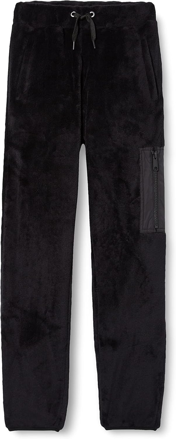 s.Oliver Mädchen Joggpant aus Teddyplüsch 140 Schwarz, 140 Schwarz