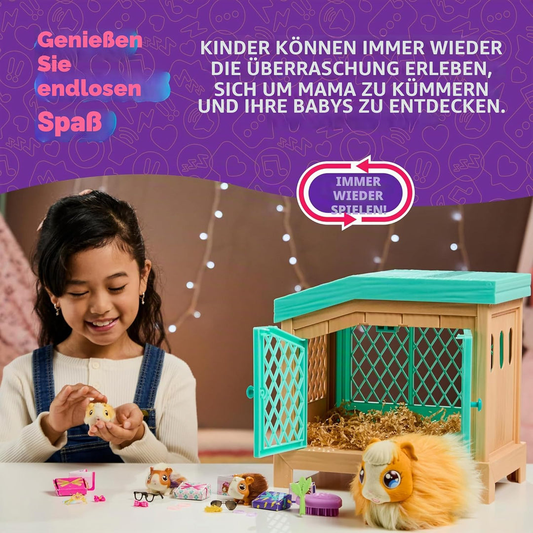 Little Live Pets – Mama Surprise | Interaktives Mama-Meerschweinchen mit Stall und 3 Überraschungsba