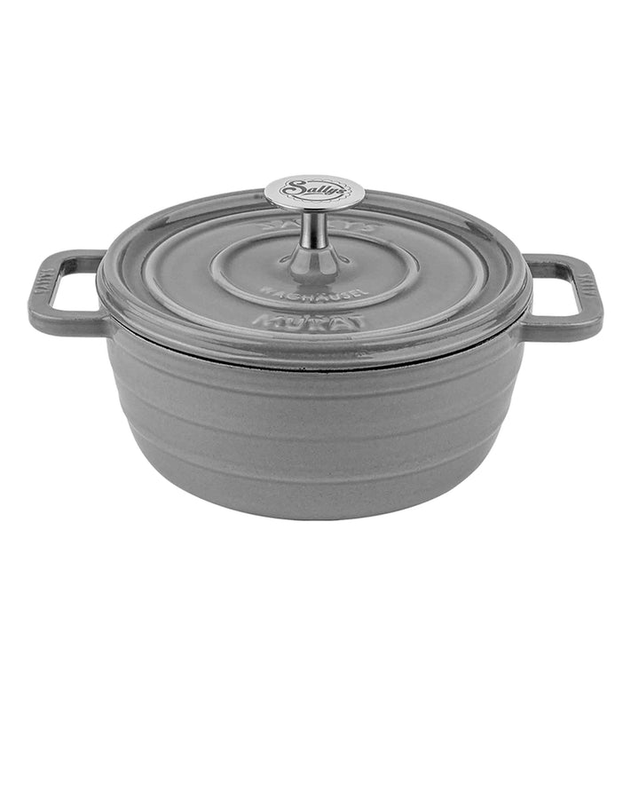 Sallys 'Murat' Gourmet Gusseisentopf inklusiv Inspirations-Kochheft mit Deckel, emaillierte Beschich