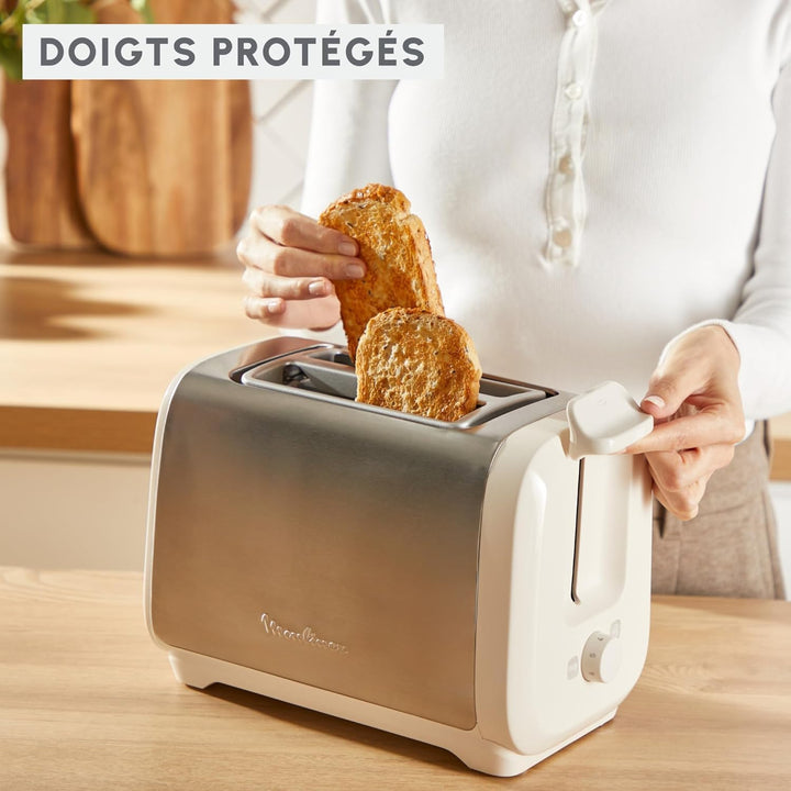 Moulinex Subito, Toaster mit 2 Schlitzen und Brötchenwärmer, schnellere Röstung, geringerer Verbrauc