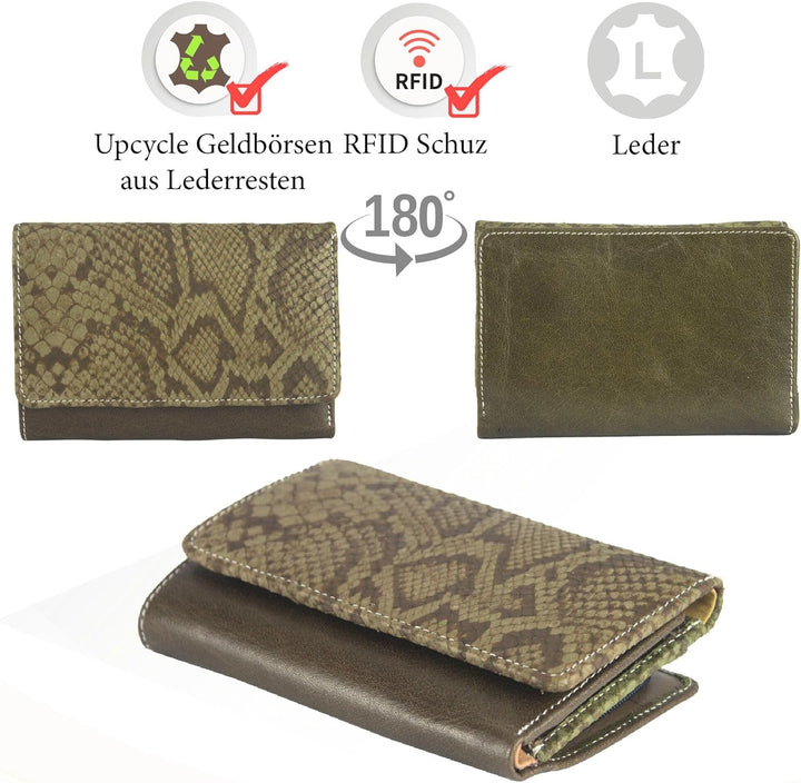 Sunsa Geldbörse. Damen grosse Geldbeutel. Leder Portemonnaie mit RFID Schutz. Brieftasche mit viele