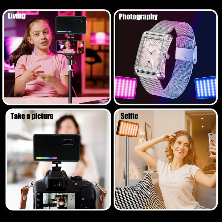 WEWOGA W140 RGB Video Lighting LED Camera Licht Foto Video Light Kamera Leuchte Dimmbar 2500-9000K B