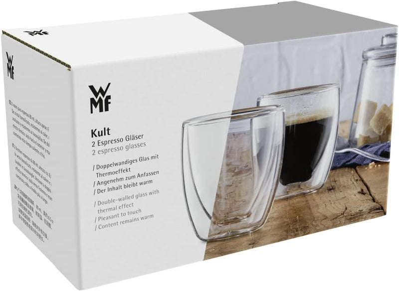 WMF Clever&More Latte Macchiato Gläser Set 12-teilig mit Löffel & Kult doppelwandige Espressotassen