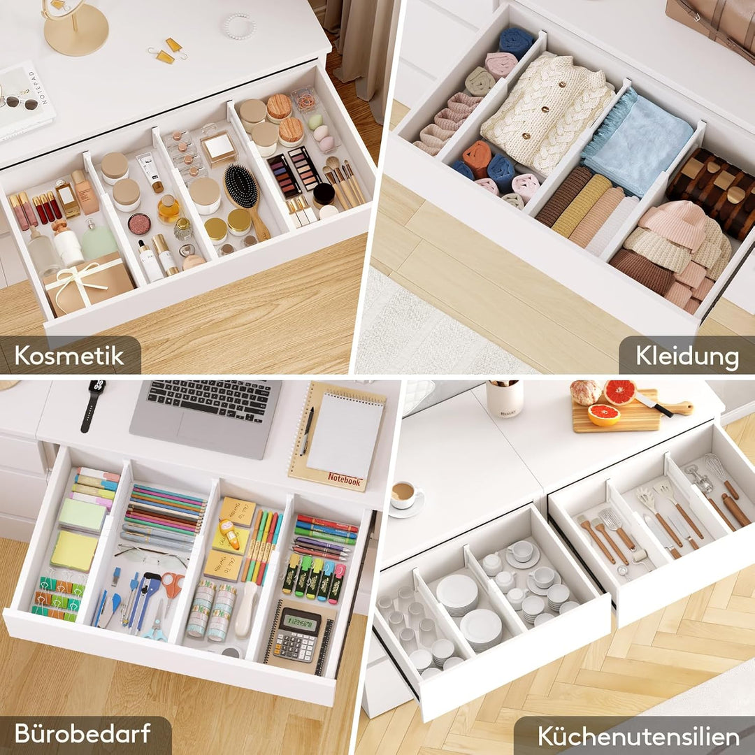 Lifewit 4 Set Schubladentrenner, Verstellbar Schubladen Trenner für Innenlänge 34–50cm & Höhe＞13cm O