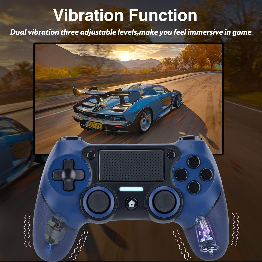 VooFun Wireless Controller Kompatibel mit PS-4/Pro/Slim/PC, Bluetooth Gamepad mit Vibration,6-Achsen