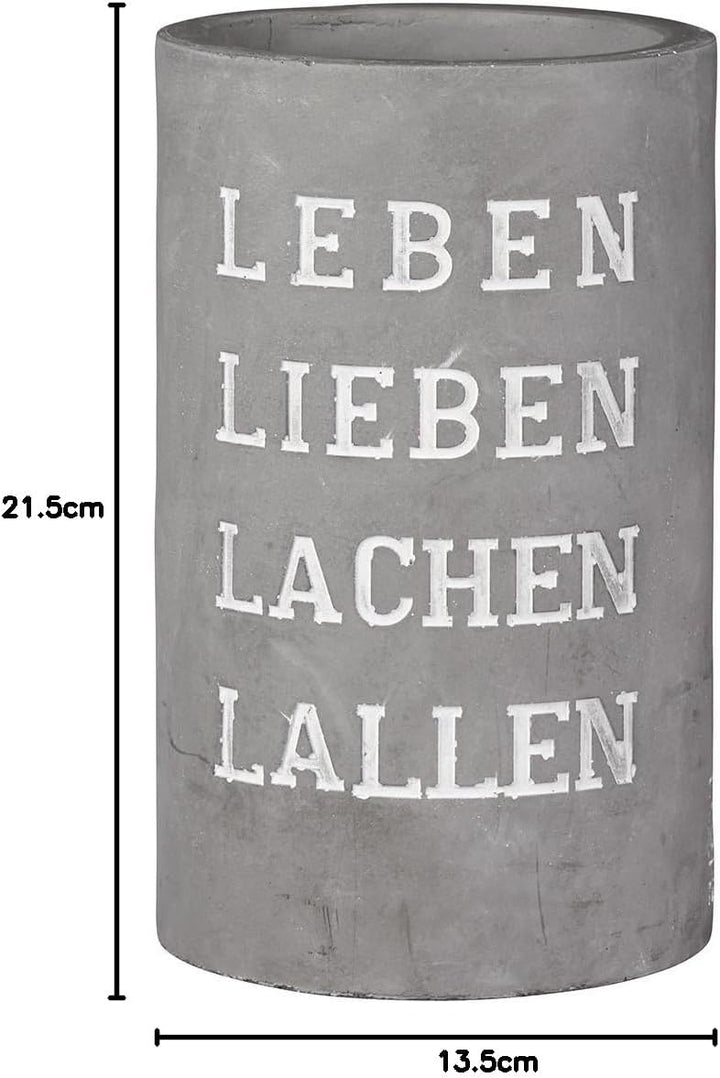 Räder Vino Beton Weinkühler Leben Lieben Lachen Lallen