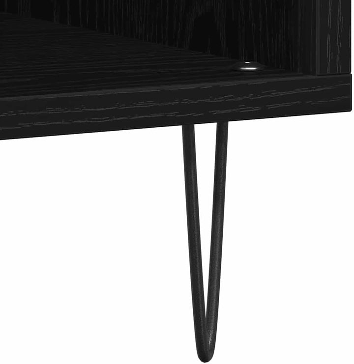 vidaXL Schallplattenschrank Schwarz Eichen-Optik 100 x 38 x 48 cm | Schlankes Design mit klaren Lini
