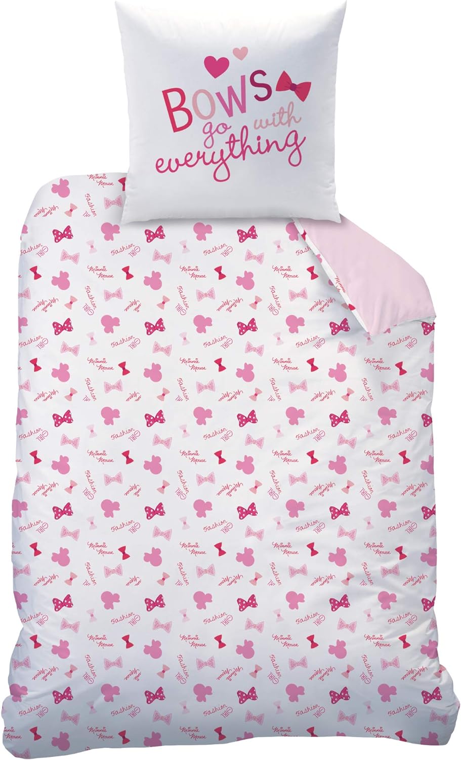 Disney Minnie Bettwäsche-Set, Flanell, Rosa, 135 x 200 cm, 2-Einheiten